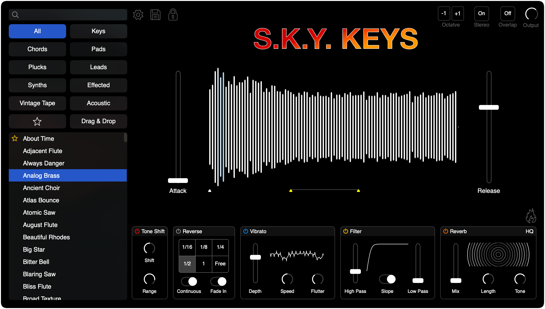 A screenshot of SKY KEYS user interface