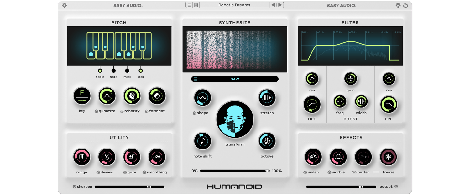 Baby Audio Humanoid main interface