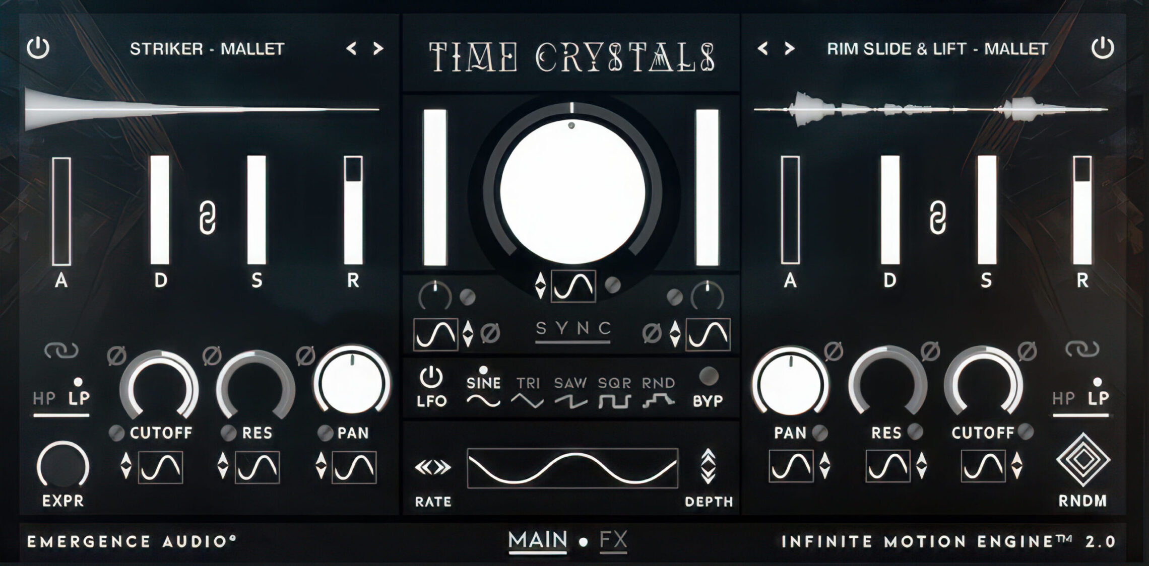 Emergence Audio Time Crystals Main UI
