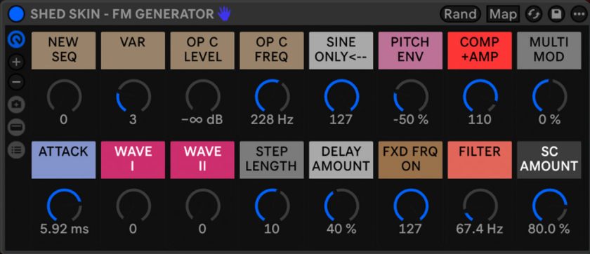 Shed Skin Hypnotic Techno FM Generator rack
