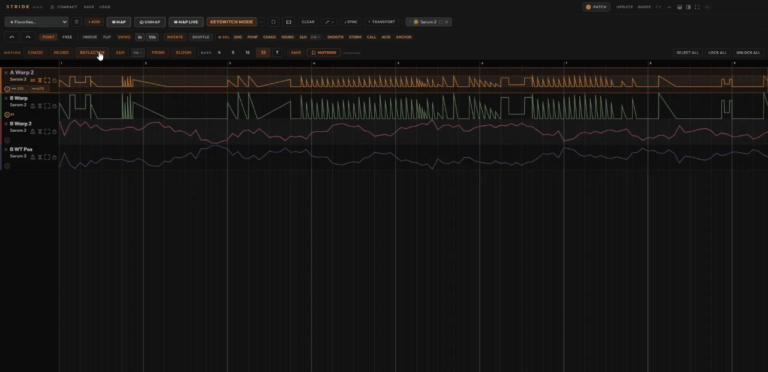 A screenshot of the main interface of Stride as of version 2.